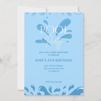 Invitación pool party invitation
