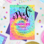 Invitación Pool Party Tie Dye Invitation Pool Birthday<br><div class="desc">Pool Party Tie Dye Party Invitation.

©Tweet Party Printables 2019</div>