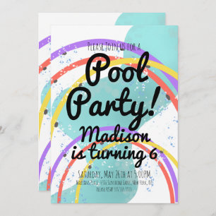 Invitación Pool Splash Pad Park Birday Party