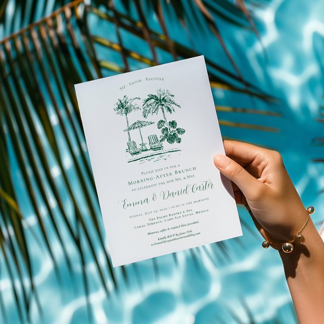 Invitación Poolside tropical | Buenos días después del Boda B (Subido por el creador)