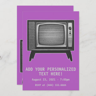Invitación Pop Art Retro Television Set