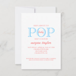 Invitación Pop Baby Shower Invite blanco