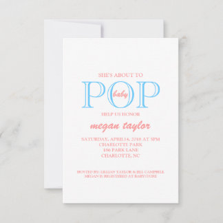 Invitación Pop Baby Shower Invite|blanco