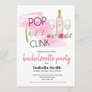 Invitación POP. FIZZ. CLINK. Bachelorette Party