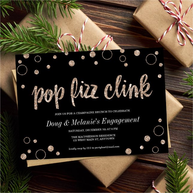 Invitación Pop Fizz Clink Champagne Bubbles Fiesta (Subido por el creador)