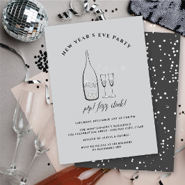 Invitación Pop Fizz Clink Champagne Saluda al Fiesta de Noche