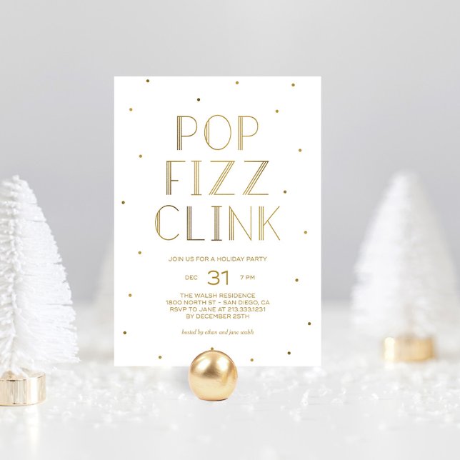 Invitación Pop Fizz Clink Fiesta de Año Nuevo Fiesta de Noche (Subido por el creador)