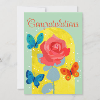 Invitación POP flower card -red rose- 
