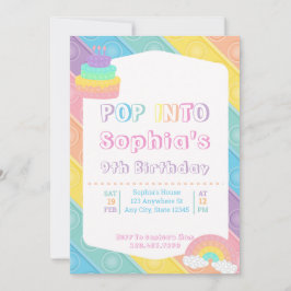 Invitación Pop It Birday Party Pastel Pop Bubble Fidget