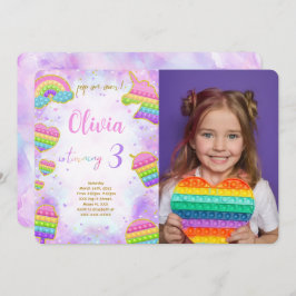 Invitación Pop it Birthday Photo Invitation
