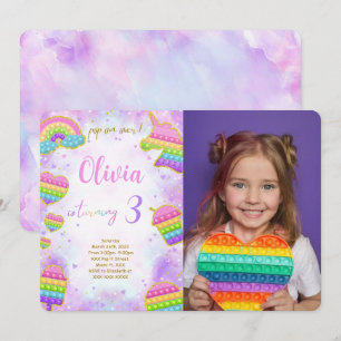 Invitación Pop it Birthday Photo Invitation