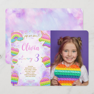 Invitación Pop it Birthday Photo Invitation