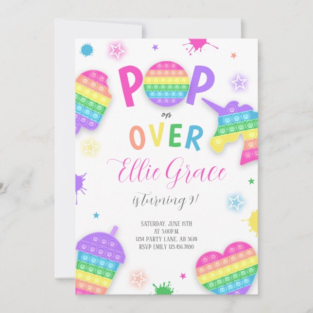 Invitación Pop It Fidget Toy (Anverso)