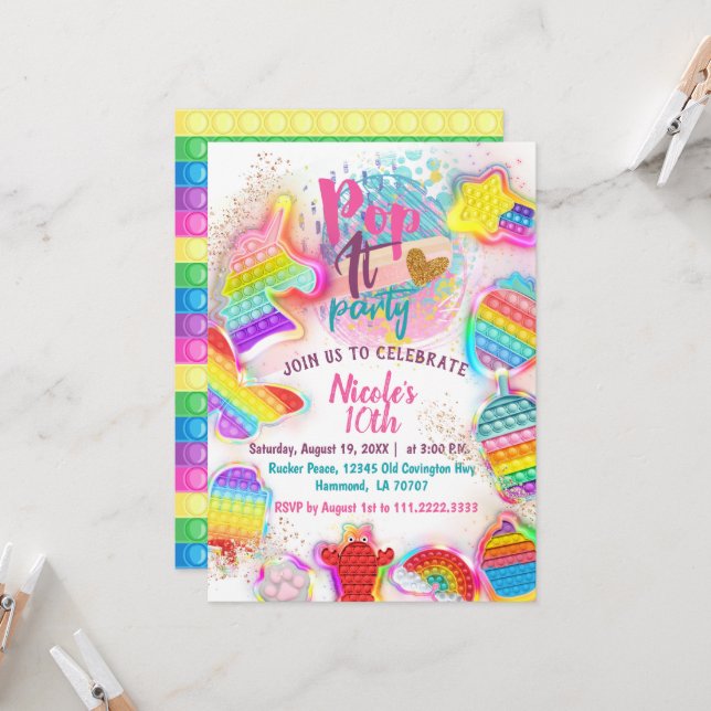 Invitación Pop it Invitation (Anverso/Reverso In Situ)