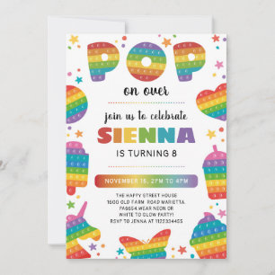 Invitación Pop it Invitation for Birthday Party Fidget Toy