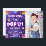 Invitación Pop it Neon Glow Kids Fiesta de cumpleaños<br><div class="desc">¡Pop it Neon Glow Kids Fiesta de cumpleaños,  Fiesta de juguetes Glow Fidget! Personalízalo con los detalles de su fiesta fácil y rápidamente,  simplemente pulse el botón personalizar para reorganizar y formatear el estilo y la ubicación del texto. ¡Artículos coincidentes disponibles en la tienda!</div>