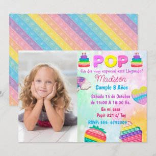 Invitación Pop It Niña