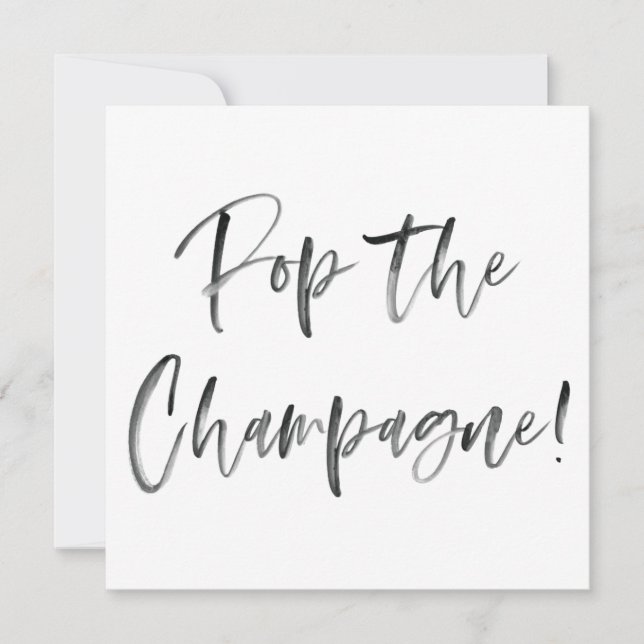 Invitación Pop La Ducha Bridal De Caligrafía Moderna De Champ (Anverso)