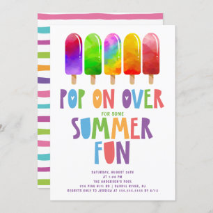 Invitación Pop On Over Popsicles SummerParty