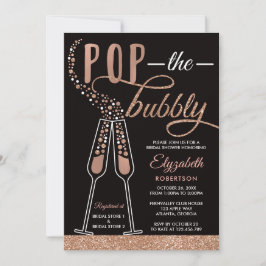 Invitación Pop The Bubbly Bridal Shower, Faux Gold