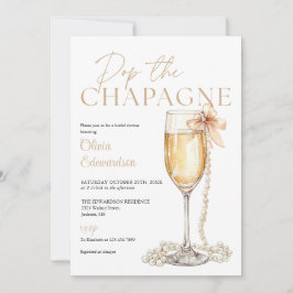 Invitación Pop The Champagne Photo QR Code Bridal Shower
