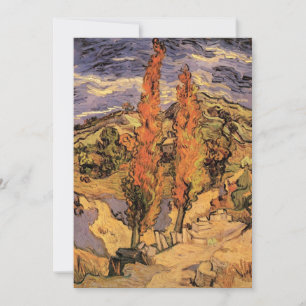 Invitación Poplares en el camino por las colinas de Vincent v