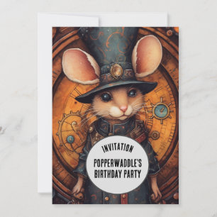 Invitación Popperwaddle Steampunk Animal Custom name