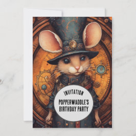 Invitación Popperwaddle Steampunk Animal nombre personalizado