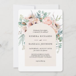 Invitación Poppies beige de boho de Rubor y Boda de vegetació