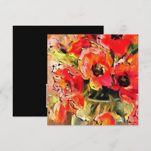 Invitación Poppies En Un Arte De Contorno Negro De Vaso