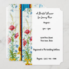 Invitación Poppies Flora, amapola de ducha de novia