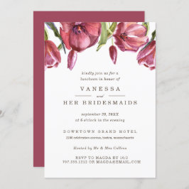Invitación Poppies Rojos Elegante Boda BRIDESMAIDS Luncheon
