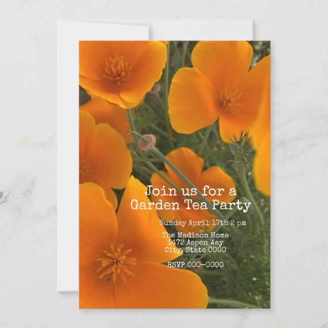 Invitación Poppy de California (Anverso)