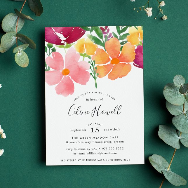 Invitación Poppy de California | Ducha Británica Floral Brill (Subido por el creador)