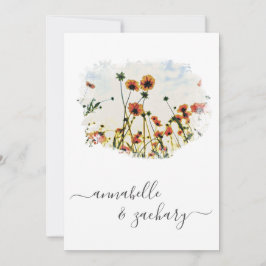 Invitación *~* POPPY Floral RSVP - código QR AR9 Boda Invi