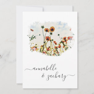 Invitación *~* POPPY Floral RSVP - código QR AR9 Boda Invi