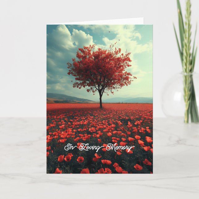 Invitación Poppy Meadow Lonely Tree (Anverso)