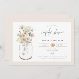 Invitación POPPY Rustic Wildflower Mason Jar Parejas Ducha