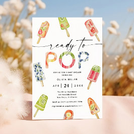 Invitación Popsicle acuarela lista para hacer pop Baby Shower