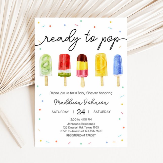 Invitación Popsicle Baby Shower (Ready to Pop Baby Shower Invitation)