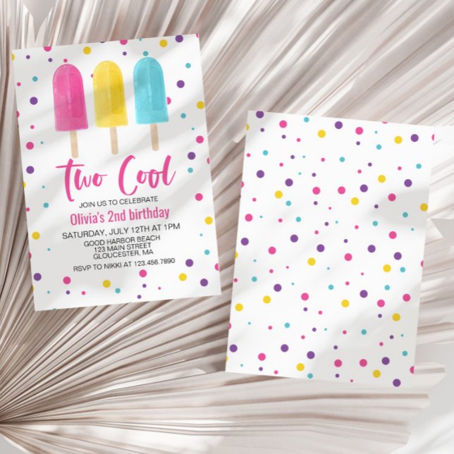 Invitación Popsicle de Arcoíris Cumpleaños de Verano Dos Fres (Subido por el creador)