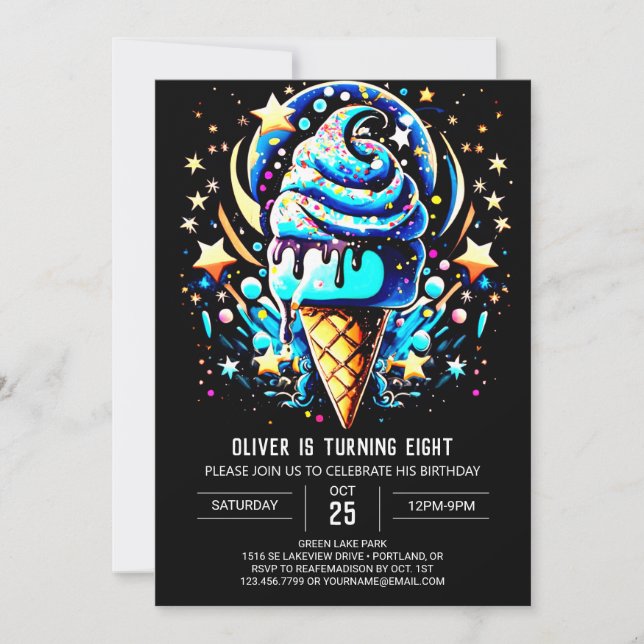 Invitación Popsicle Digital Sweet Boy Crema de Hielo Cumpleañ (Anverso)