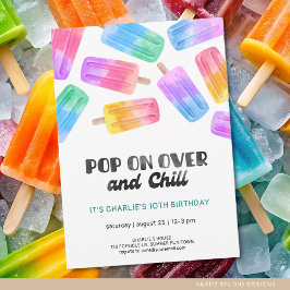 Invitación Popsicle Divertido Ven a la Fiesta Cumpleaños Pers