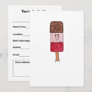 Invitación Popsicle fabuloso tema de piruleta helada