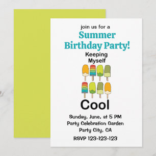 Invitación Popsicle Manteniéndome Fresco Fiesta de Cumpleaños