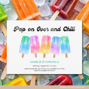 Invitación Popsicle Pop Sobre Cualquier Cumpleaños De Niños D