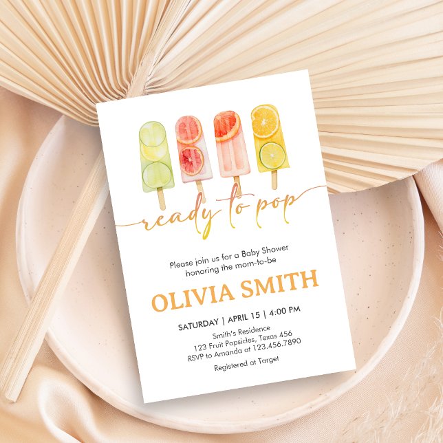 Invitación Popsicle Ready to Pop Baby Shower (Popsicle Baby Shower Invitation)