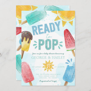 Invitación Popsicle Ready to Pop Baby Shower Invitation