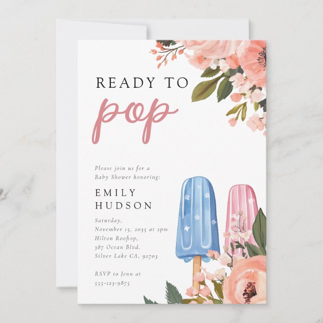 Invitación Popsicle Ready to Pop Baby Shower Invitation (Anverso)