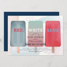 Invitación Popsicle Rojo Blanco & Due Fiesta de Cumpleaños de